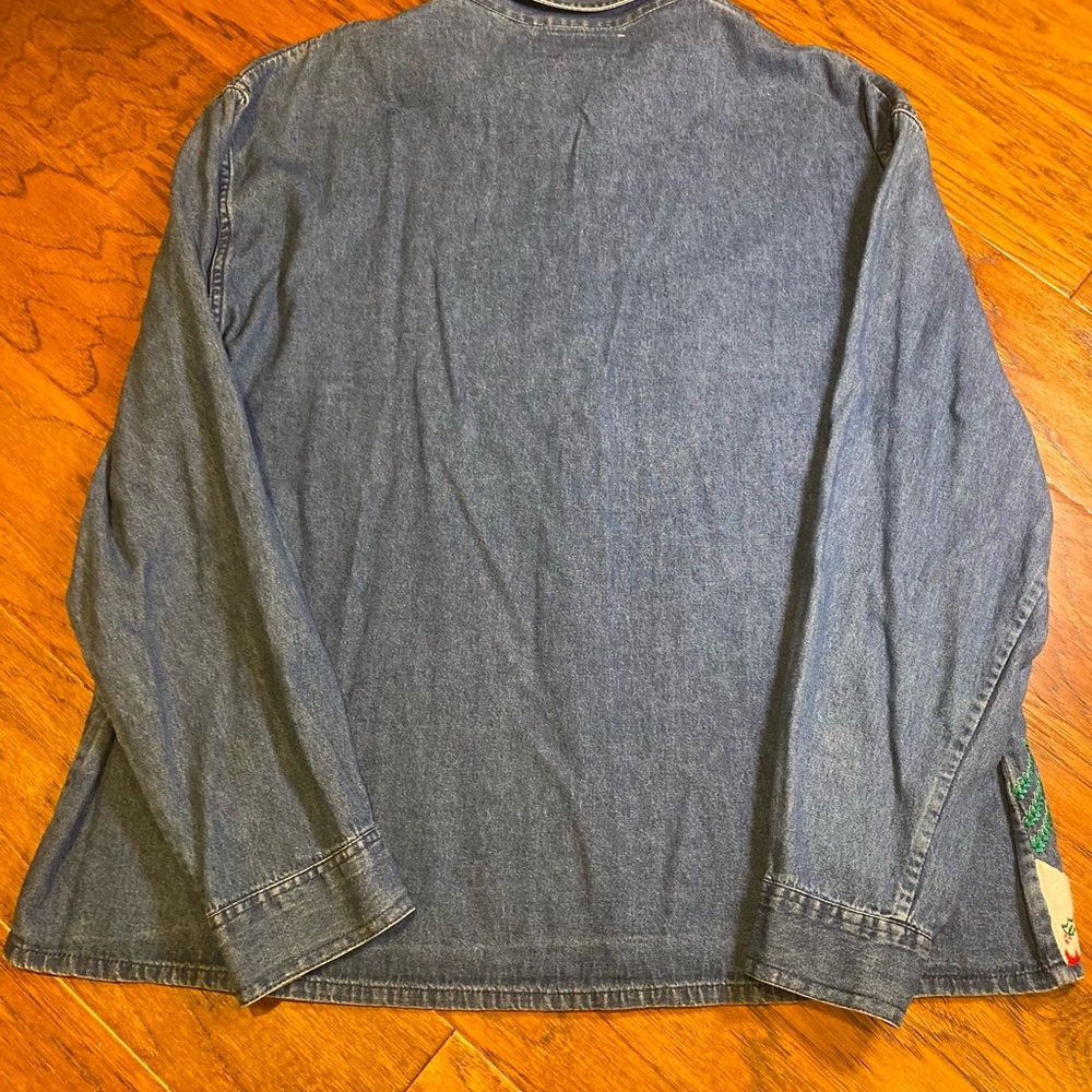 Dress Barn‎ Blue Denim Jacket with Snowman Embroidery - Picture 6 of 6